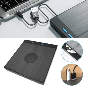 7 in 1 External CD/DVD Drive CD Burner 1 TF/SD Card Slots USB 3.0 Portable CD/DVD Burner Optical Drives for Laptop Desktop PC